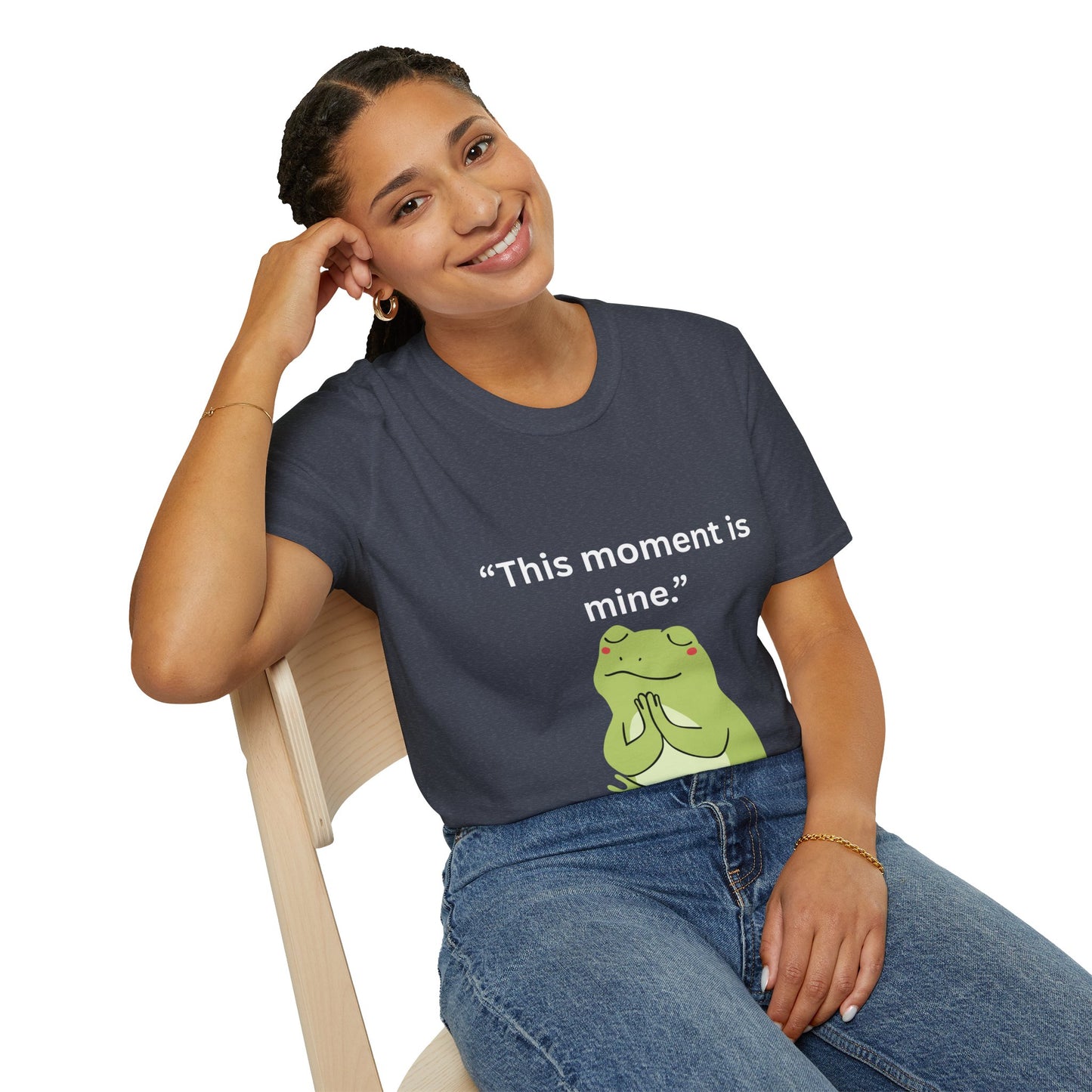 "This Moment Is Mine" — Unisex Softstyle Tee (White Print)