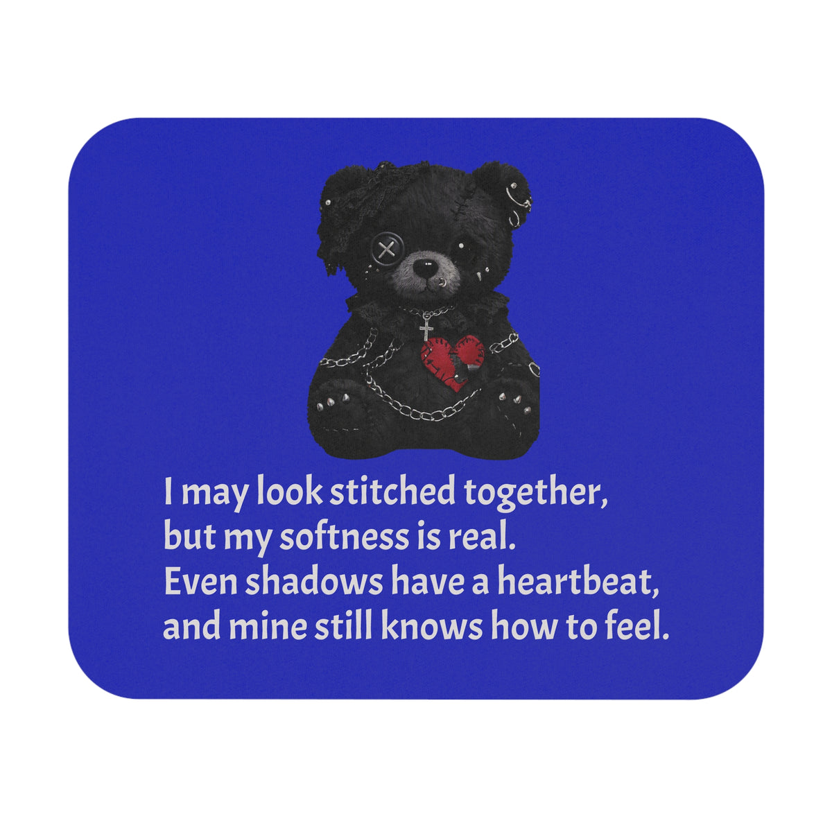 Stitched Softness — A Mouse Pad for Gentle Strength Navy Blue