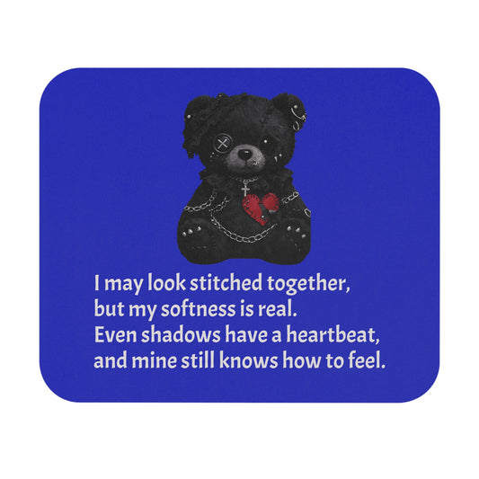 Stitched Softness — A Mouse Pad for Gentle Strength Navy Blue