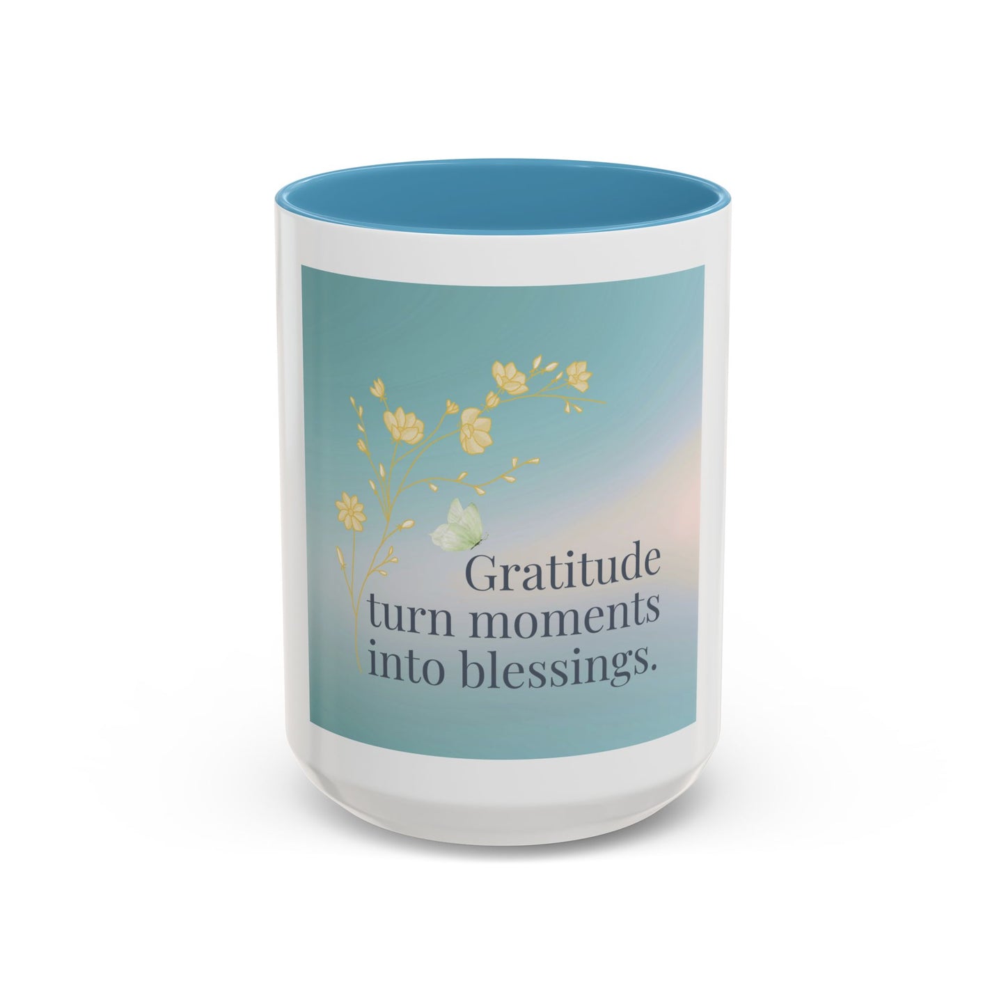 Gratitude Coffee Mug 15oz – Inspirational Accent Mug for Morning Rituals & Positive Energy
