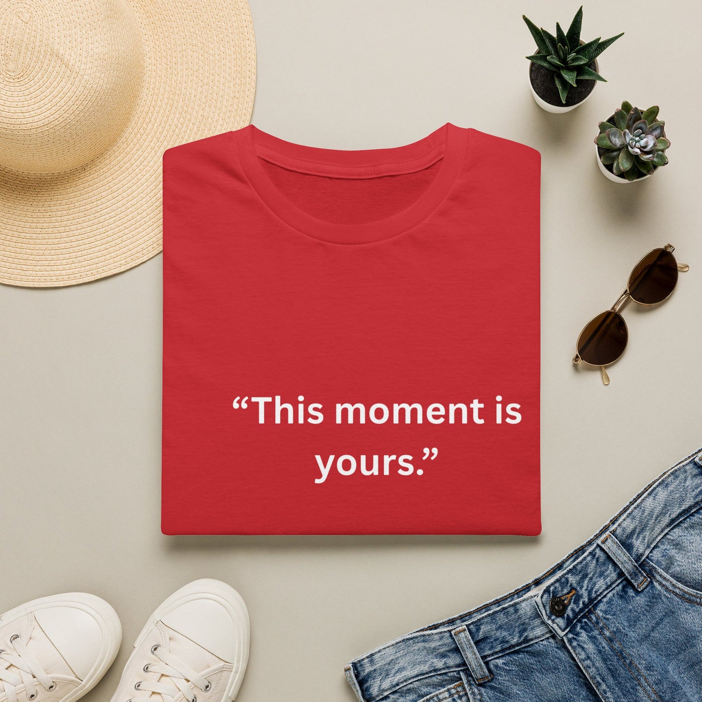 "This Moment Is Yours" — Heart Hands Unisex Softstyle Tee (White Print)