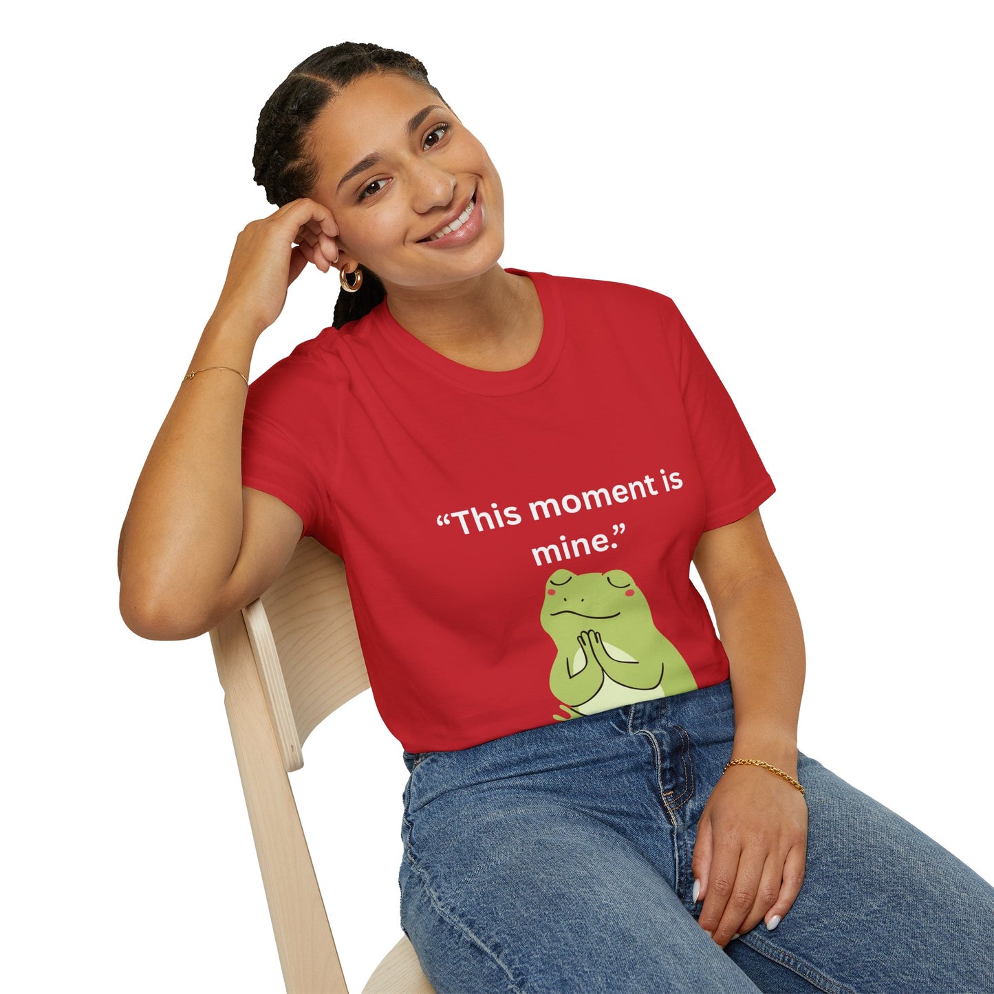 "This Moment Is Mine" — Unisex Softstyle Tee (White Print)