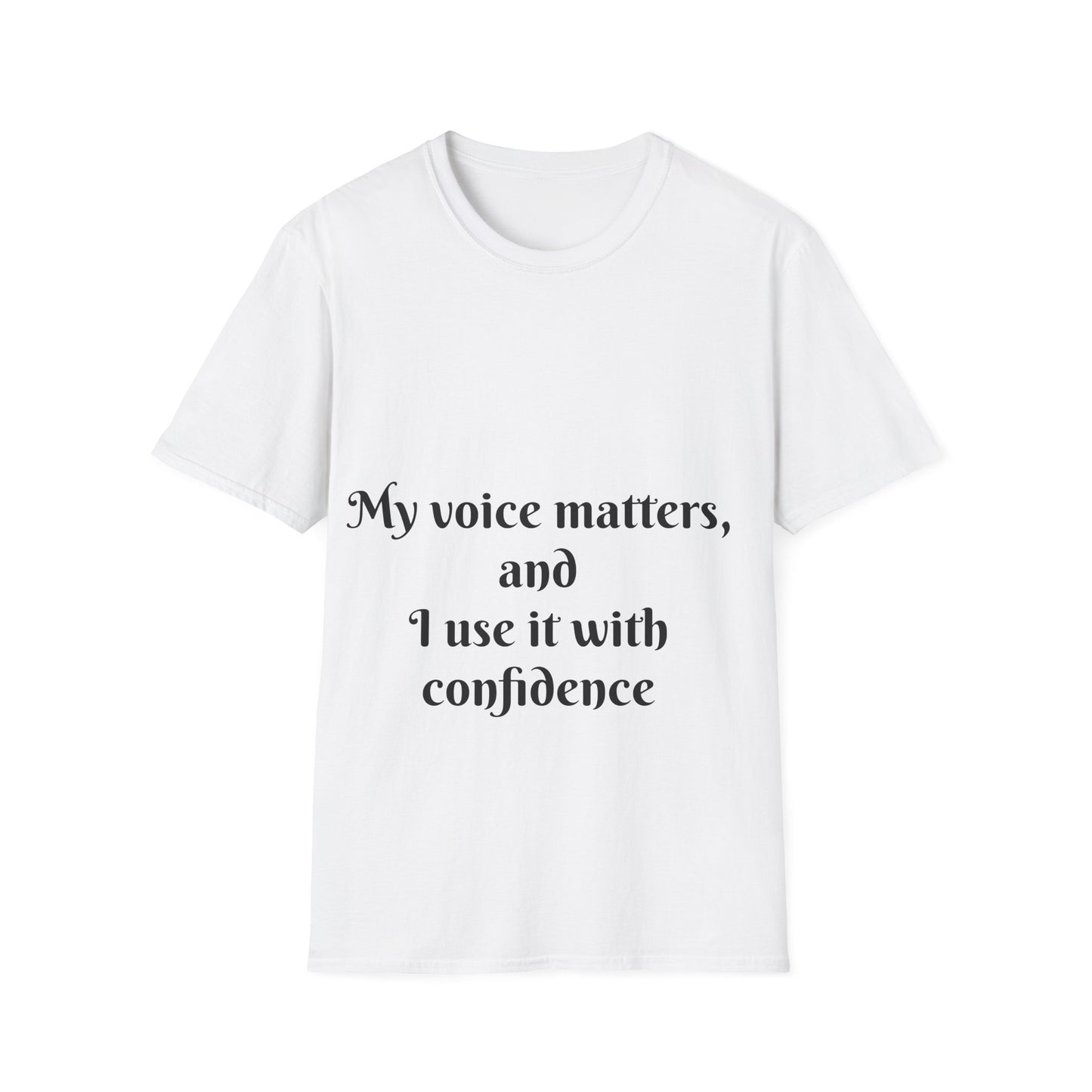 My Voice Matters, and I Use It with Confidence — Unisex Softstyle T‑Shirt