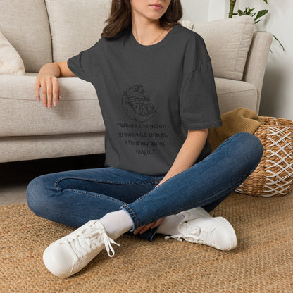 "Where the Moon Grows Wild Things" — Unisex Softstyle Tee (Black Print)