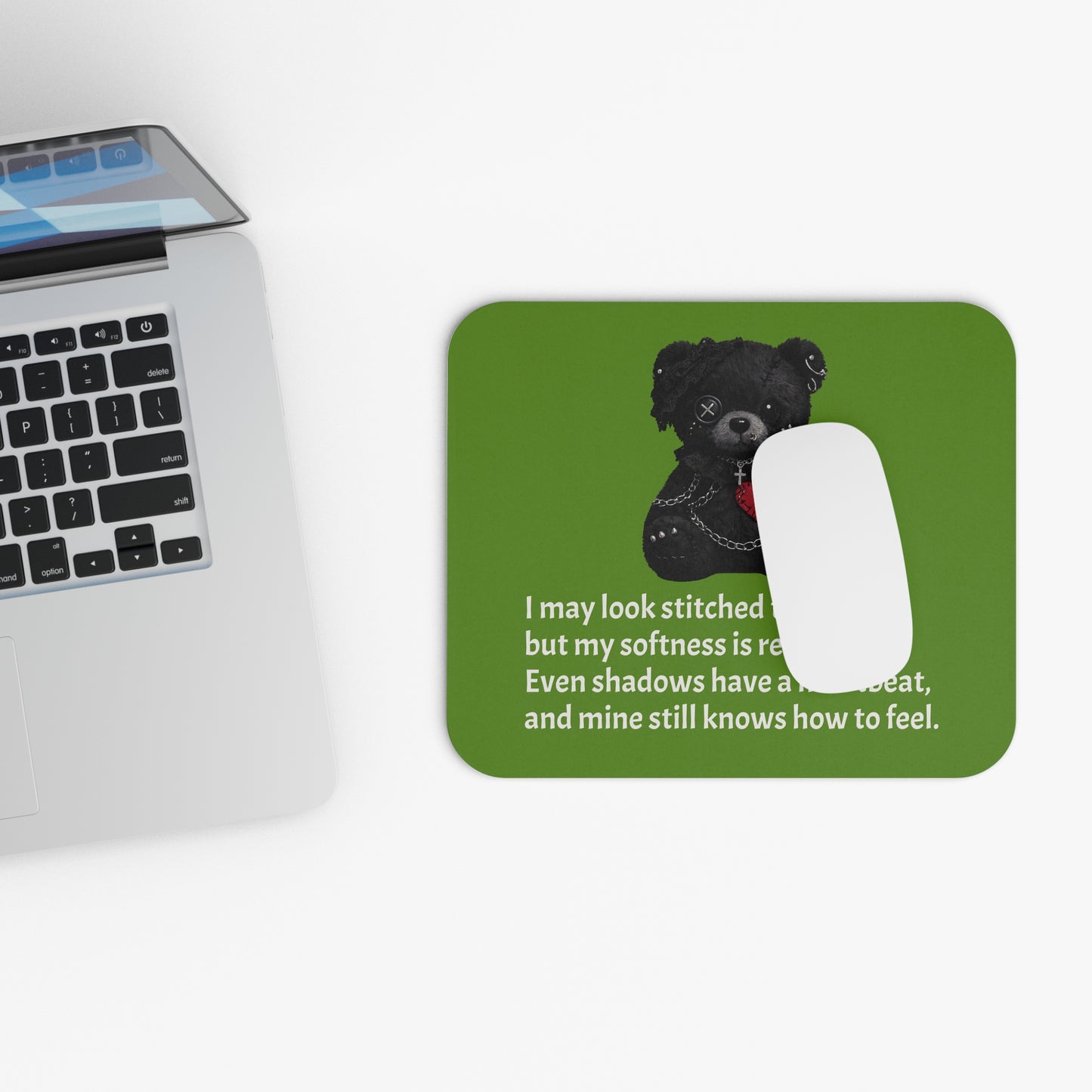 Stitched Softness — A Mouse Pad for Gentle Strength Green