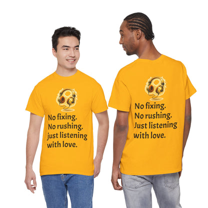 Listening With Love — Retro Headphone Glow Unisex Tee