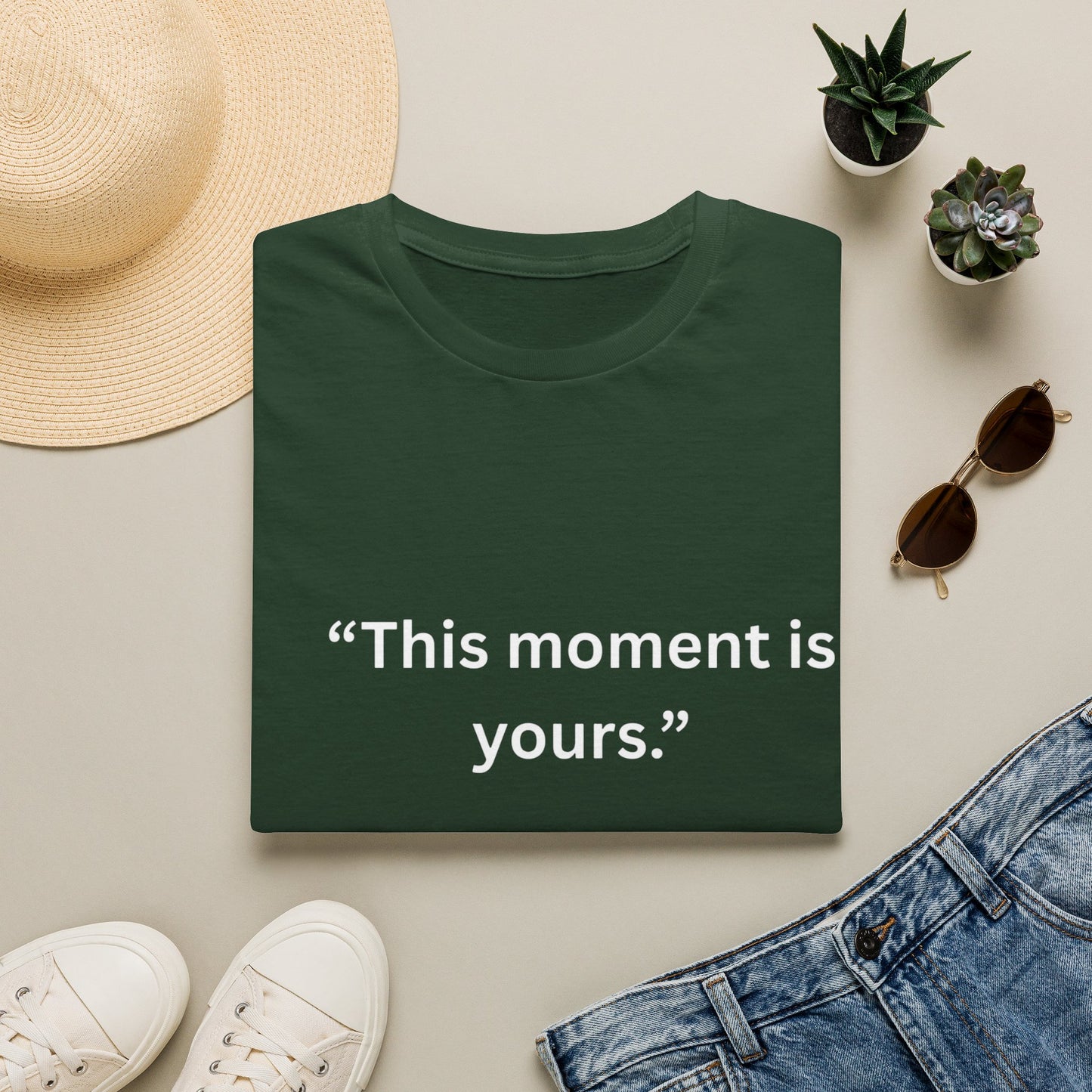 "This Moment Is Yours" — Peace & Heart Unisex Softstyle Tee (White Print)