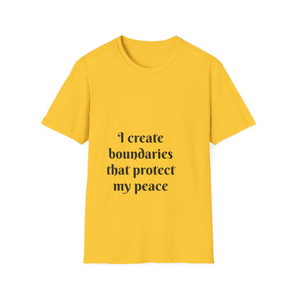 "I Create Boundaries That Protect My Peace" — Unisex Softstyle T‑Shirt