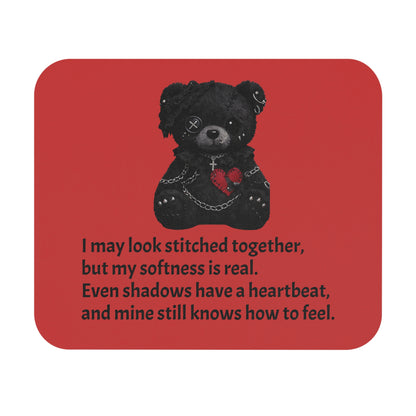 Stitched Softness — A Mouse Pad for Gentle Strength Red