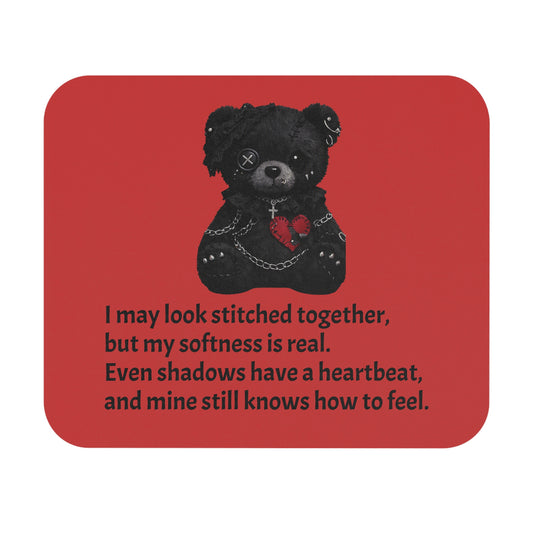 Stitched Softness — A Mouse Pad for Gentle Strength Red