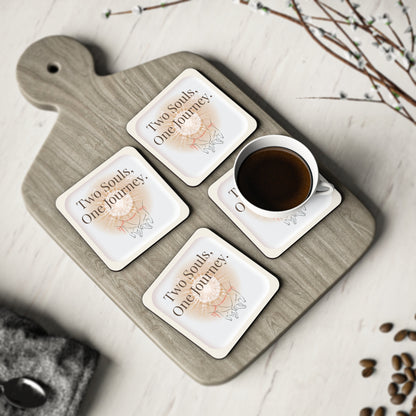Two Souls One Journey Romantic Coaster Set | Perfect Wedding & Anniversary Gift