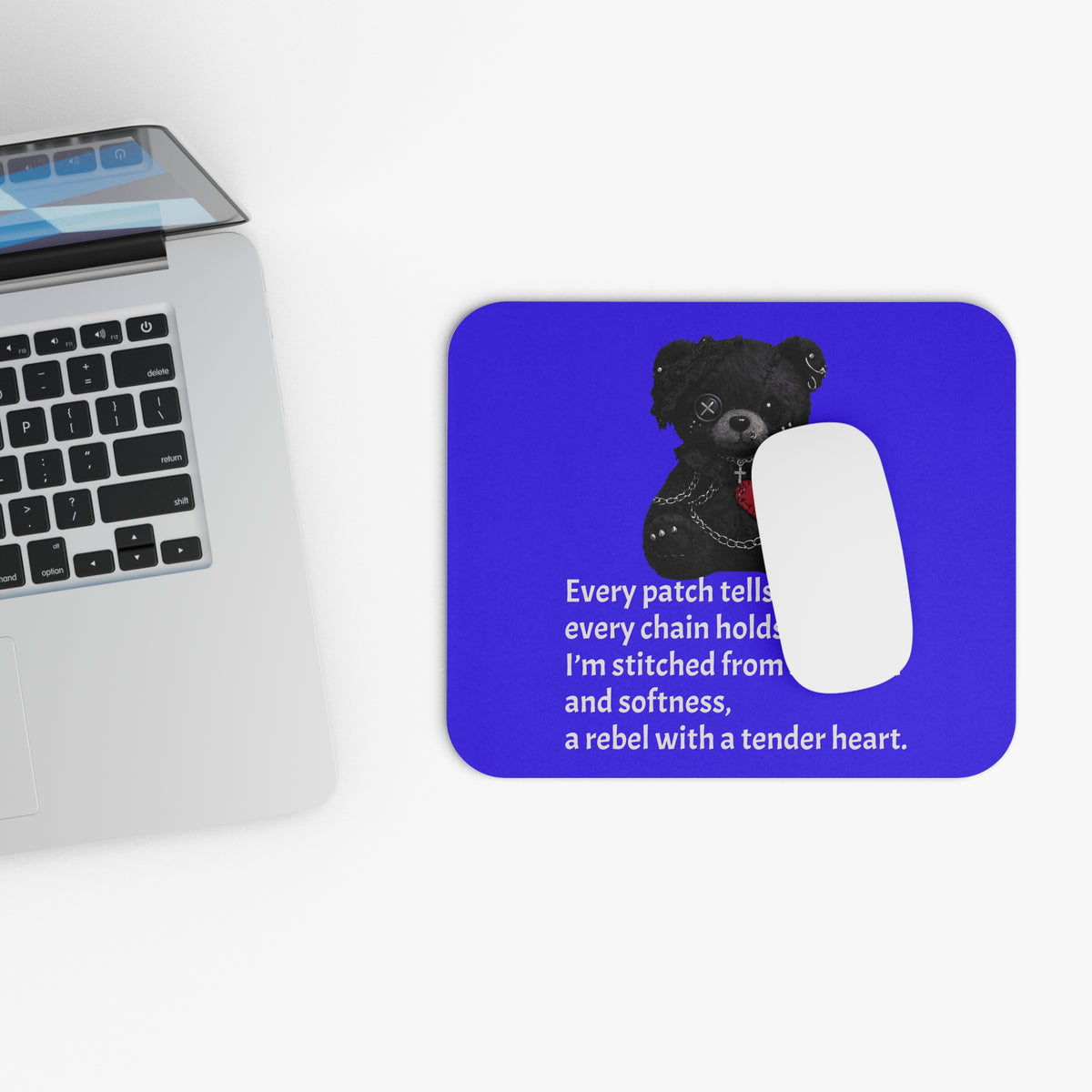 Built from Broken pieces— A Mouse Pad for Gentle Strength Dark Blue