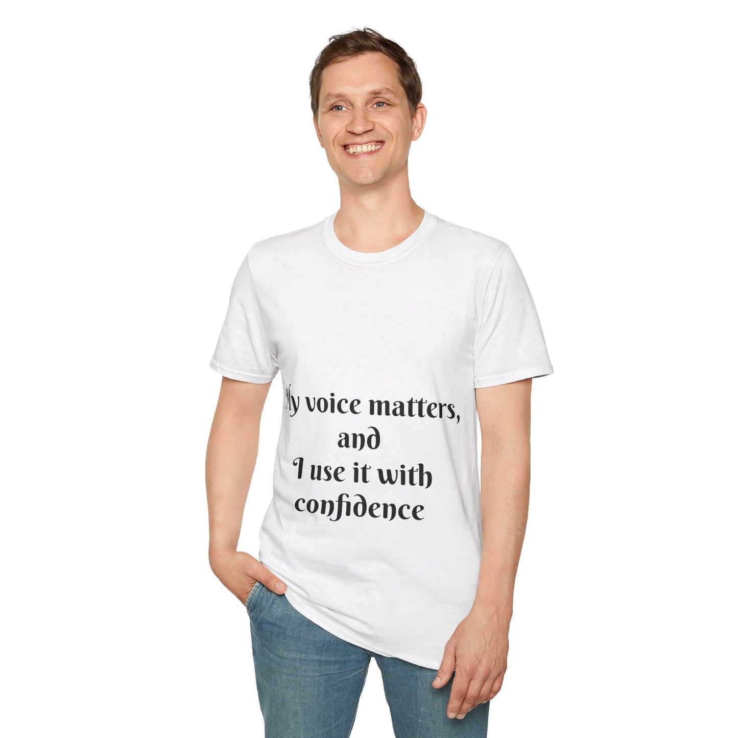 My Voice Matters, and I Use It with Confidence — Unisex Softstyle T‑Shirt