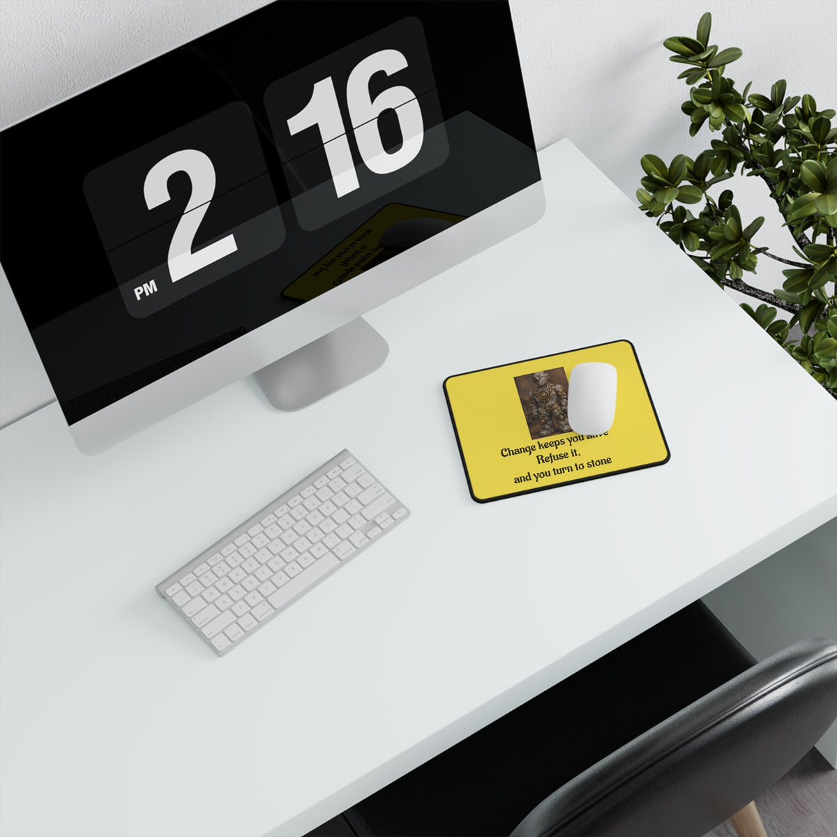 Change Keeps You Alive — Inspirational Mouse Pad Yellow