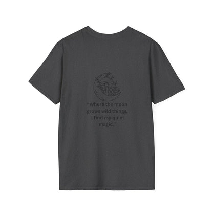 "Where the Moon Grows Wild Things" — Unisex Softstyle Tee (Black Print)