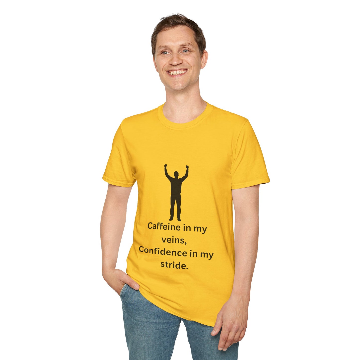 “Caffeine In My Veins, Confidence In My Stride” Tee Shirt