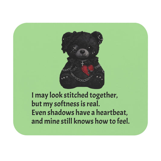 Stitched Softness — A Mouse Pad for Gentle Strength Light Green