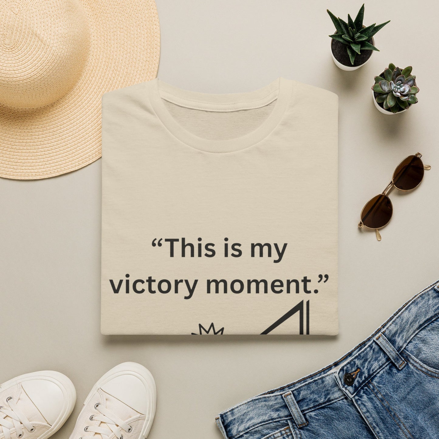"This Is My Victory Moment" — Inspirational Unisex Tee (Black Print)