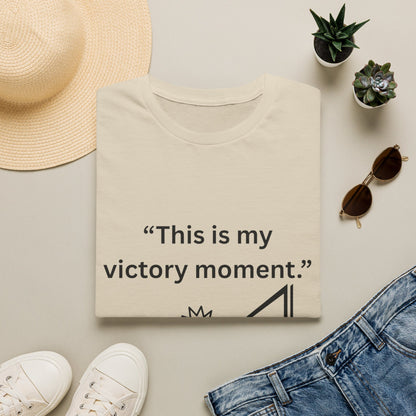 "This Is My Victory Moment" — Inspirational Unisex Tee (Black Print)