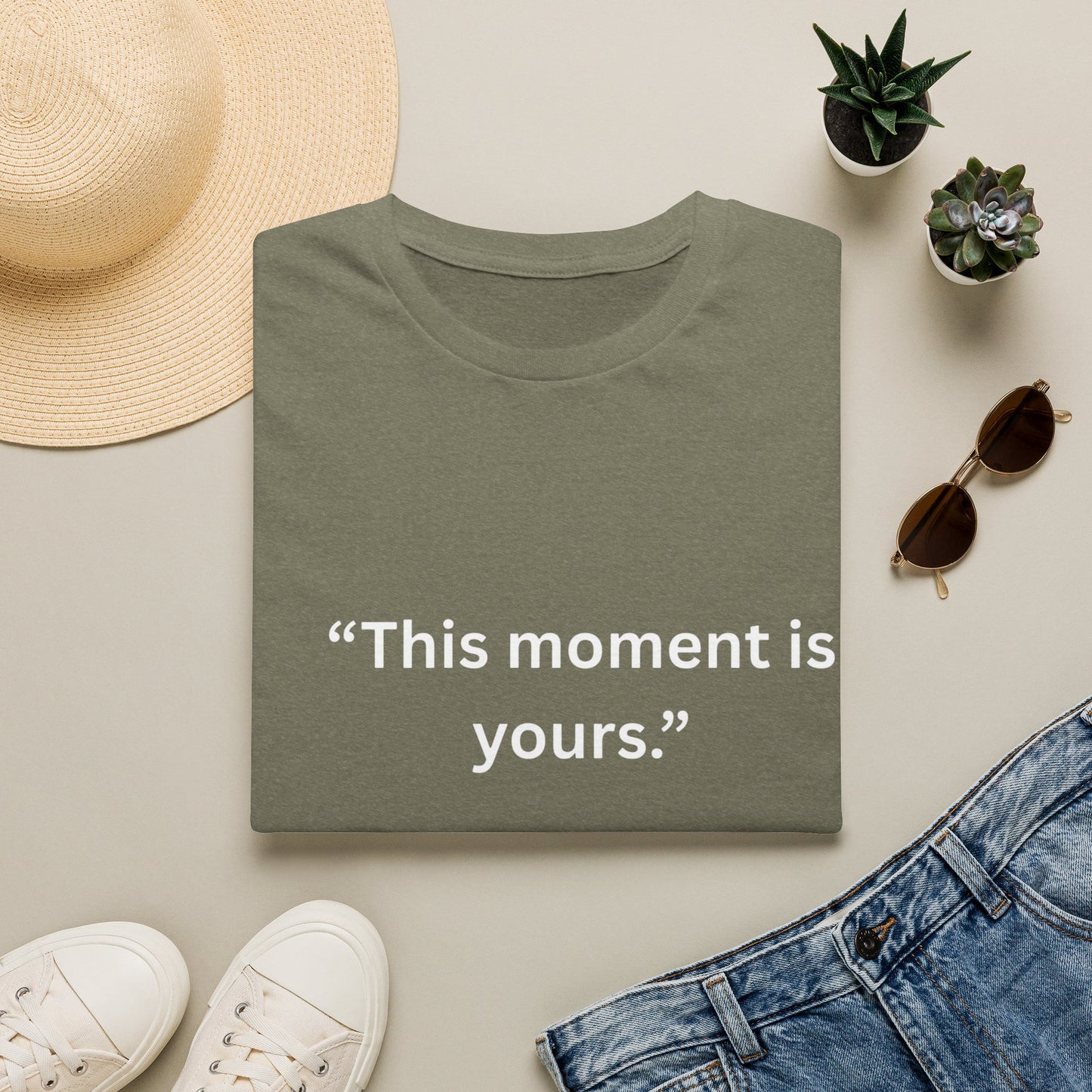 "This Moment Is Yours" — Peace & Heart Unisex Softstyle Tee (White Print)