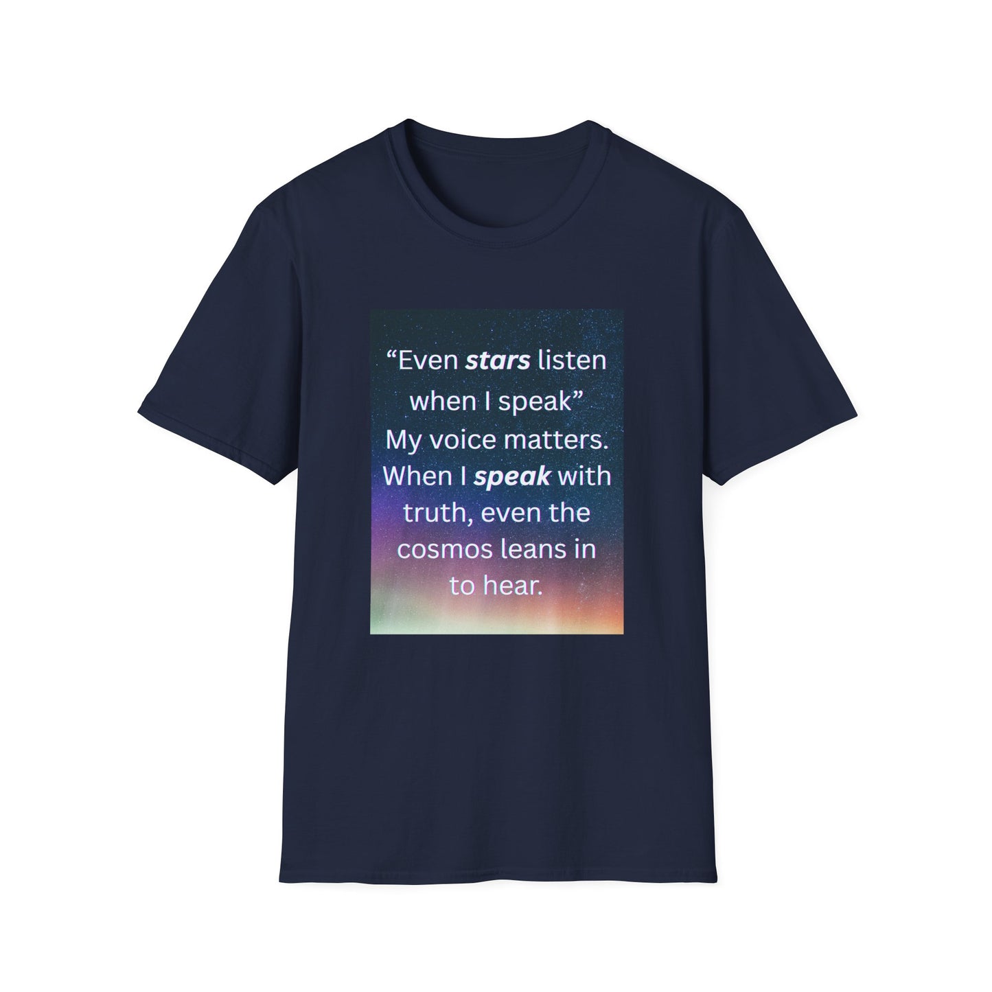 Cosmic Inspiration T-Shirt – Unisex Softstyle Tee for Thoughtful Souls, Spiritual & Motivational Galaxy Gift