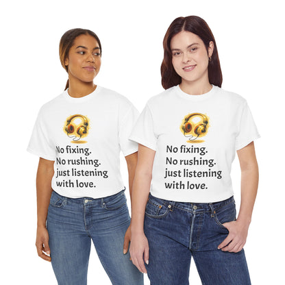 Listening With Love — Retro Headphone Glow Unisex Tee