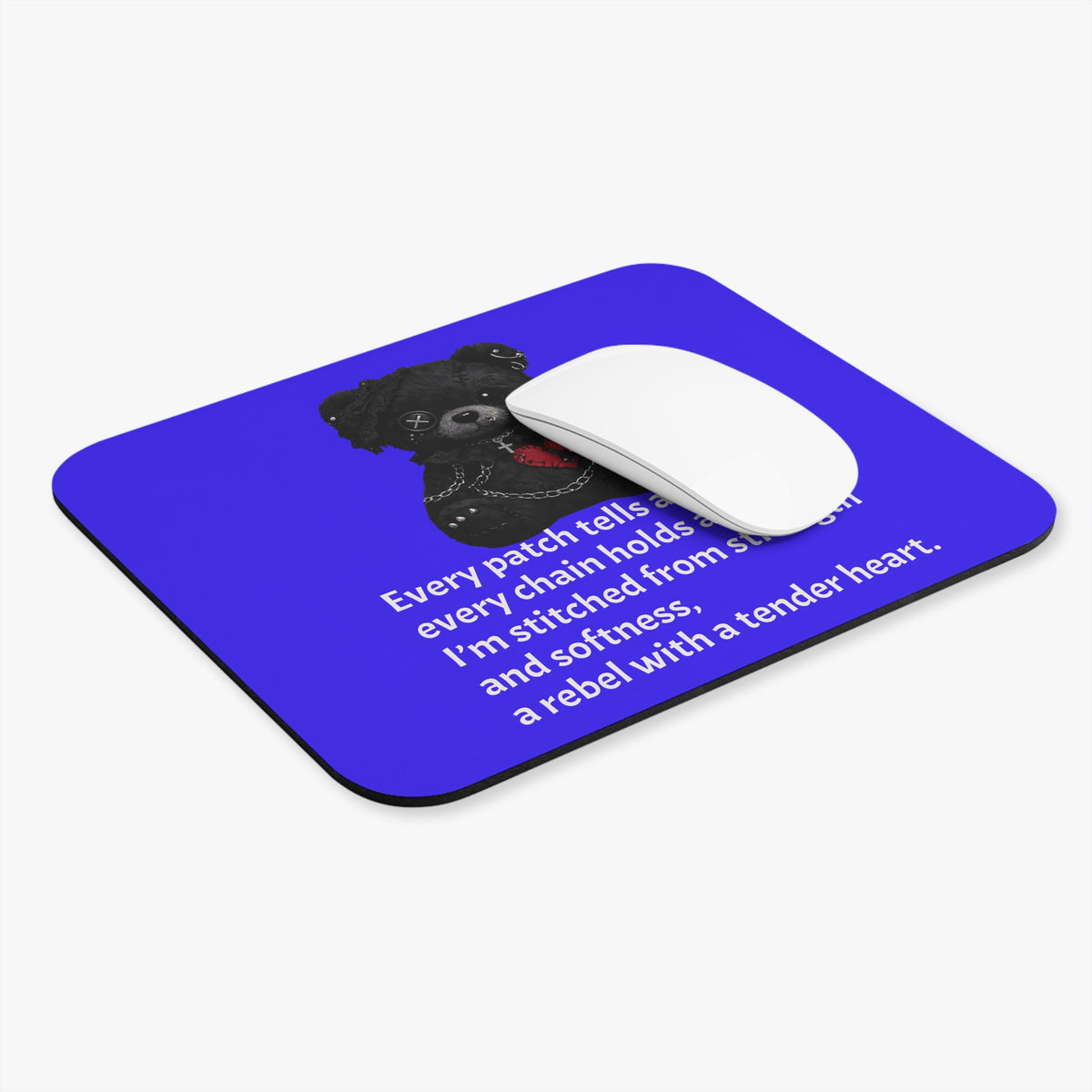 Built from Broken pieces— A Mouse Pad for Gentle Strength Dark Blue