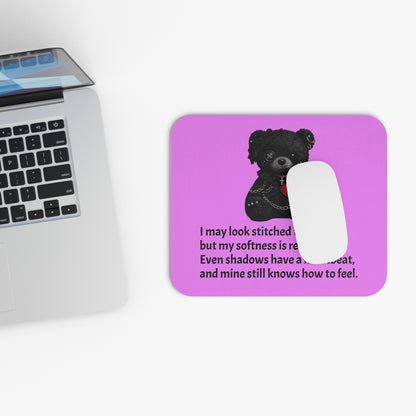 Stitched Softness — A Mouse Pad for Gentle Strength Pink