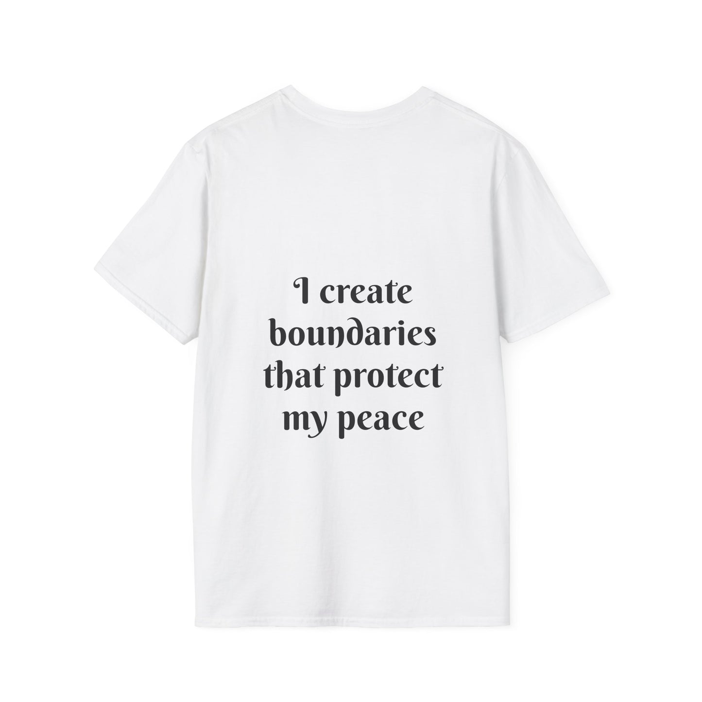 "I Create Boundaries That Protect My Peace" — Unisex Softstyle T‑Shirt