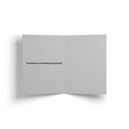 "Made It. Earned It. Celebrating It." — Gray Greeting Card
