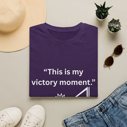 "This Is My Victory Moment" — Inspirational Unisex Tee (White Print)