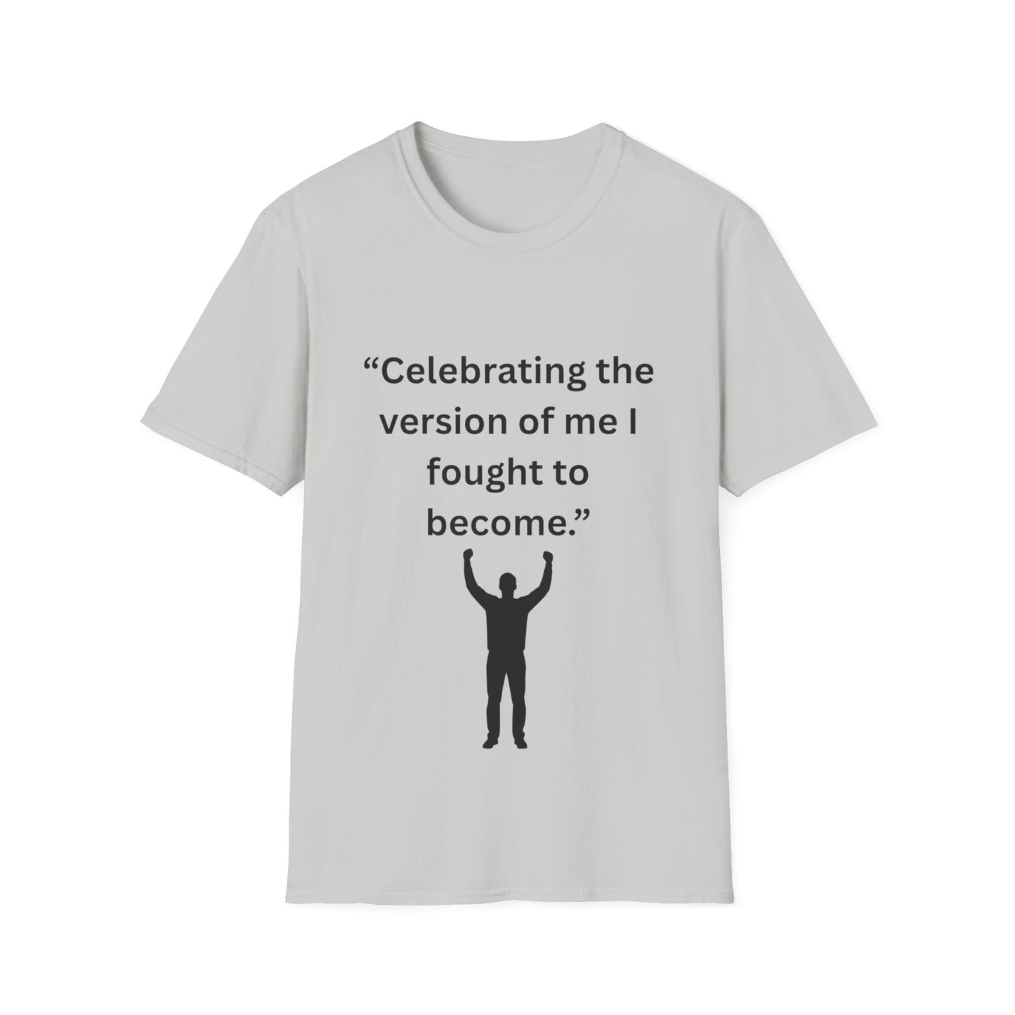 "Celebrating The Version of Me" — Empowered Man Unisex Softstyle Tee (Black Print)