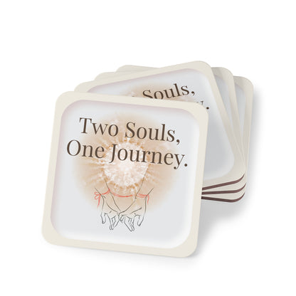 Two Souls One Journey Romantic Coaster Set | Perfect Wedding & Anniversary Gift