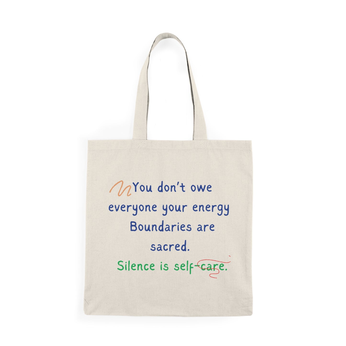 Protect Your Peace Natural Tote Bag – Eco-Friendly, Inspirational Cotton Canvas