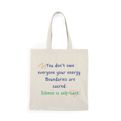 Protect Your Peace Natural Tote Bag – Eco-Friendly, Inspirational Cotton Canvas