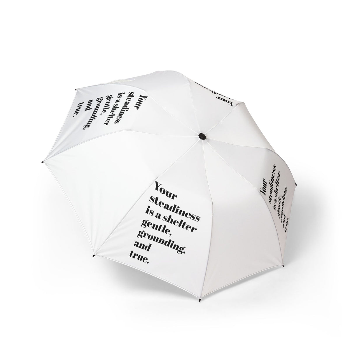 “Your Steadiness is A Shelter” — White Semi‑Automatic Foldable Umbrella