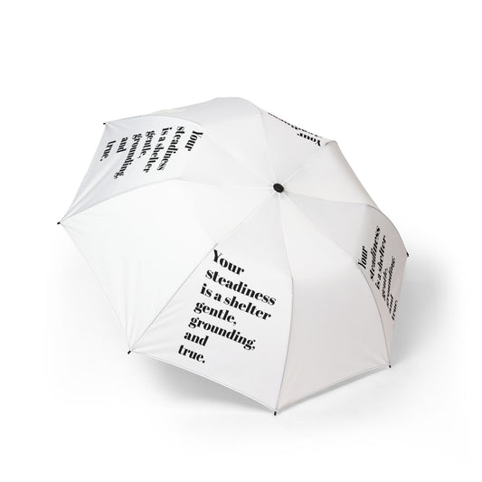 “Your Steadiness is A Shelter” — White Semi‑Automatic Foldable Umbrella