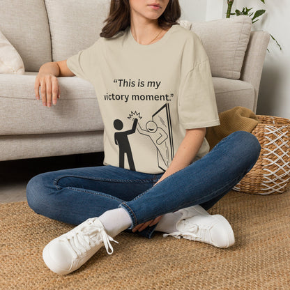 "This Is My Victory Moment" — Inspirational Unisex Tee (Black Print)