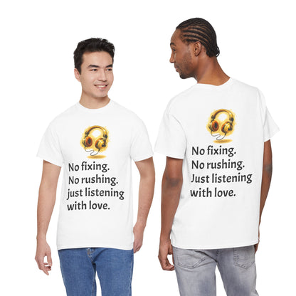 Listening With Love — Retro Headphone Glow Unisex Tee