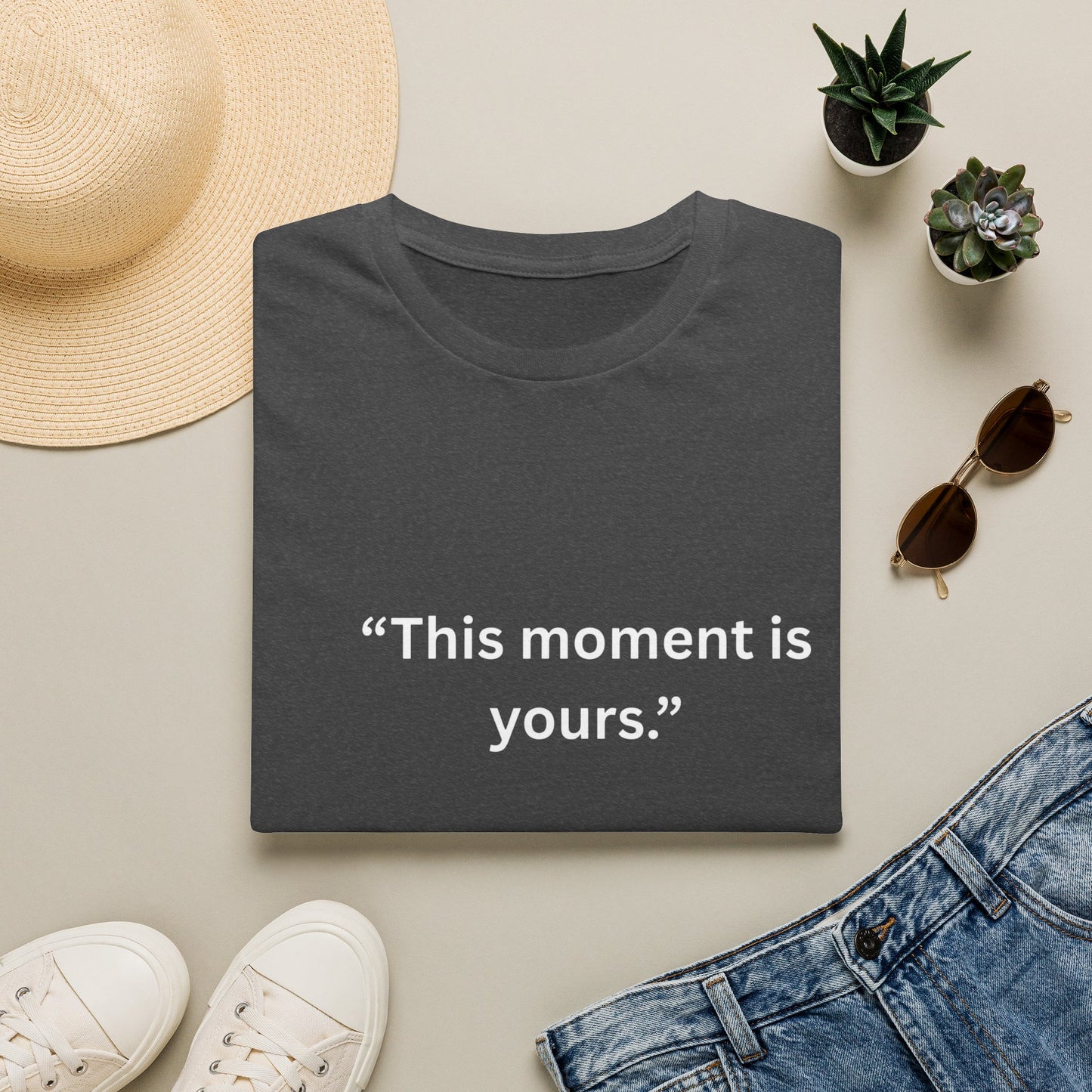 "This Moment Is Yours" — Heart Hands Unisex Softstyle Tee (White Print)