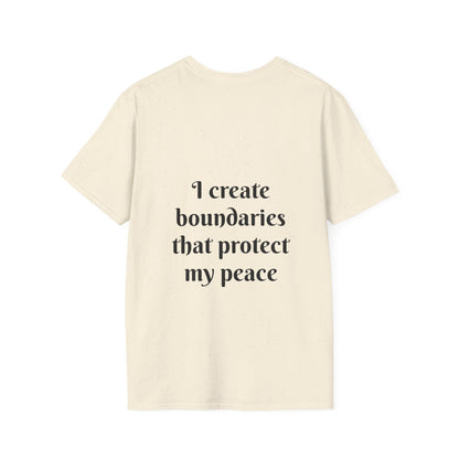 "I Create Boundaries That Protect My Peace" — Unisex Softstyle T‑Shirt