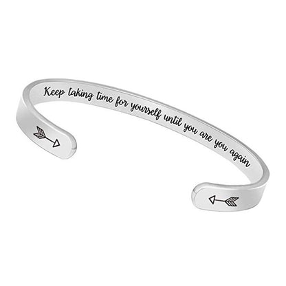 Motivational C-Shaped Titanium Steel Bracelet