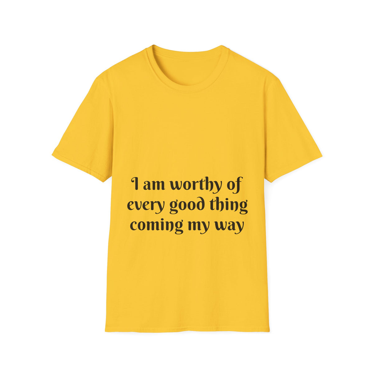 "I Am Worthy of Every Good Thing Coming My Way" — Unisex Softstyle T‑Shirt