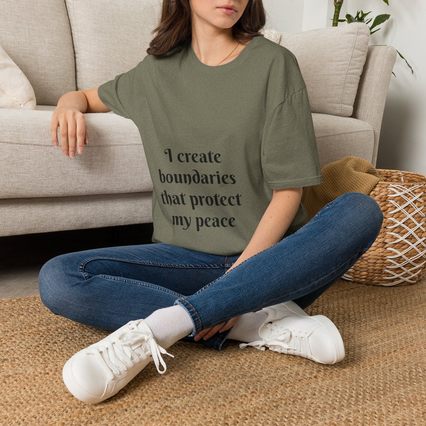 "I Create Boundaries That Protect My Peace" — Unisex Softstyle T‑Shirt