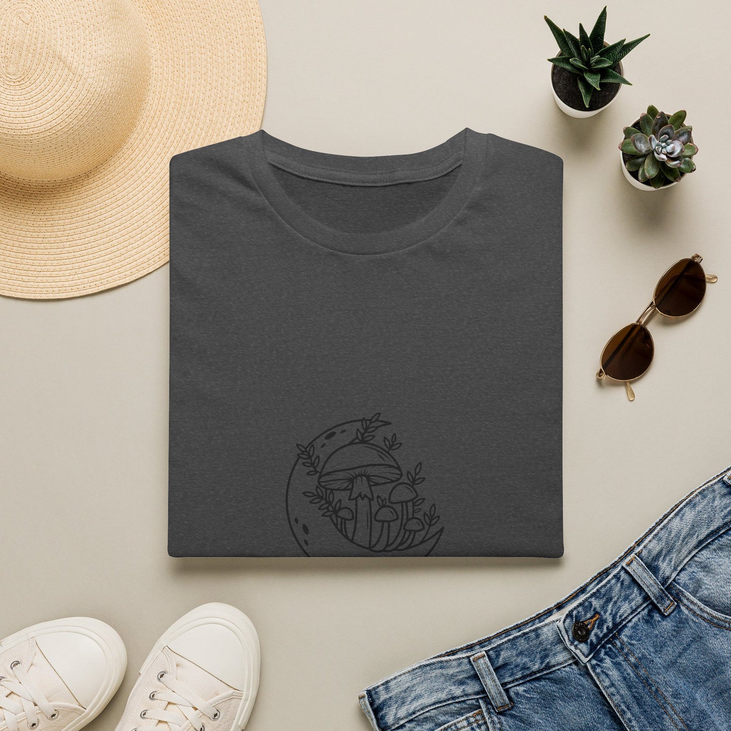 "Where the Moon Grows Wild Things" — Unisex Softstyle Tee (Black Print)