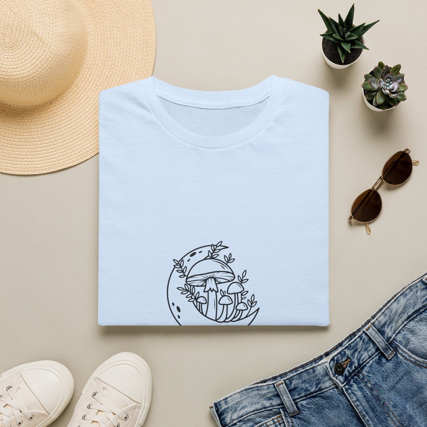 "Where the Moon Grows Wild Things" — Unisex Softstyle Tee (Black Print)