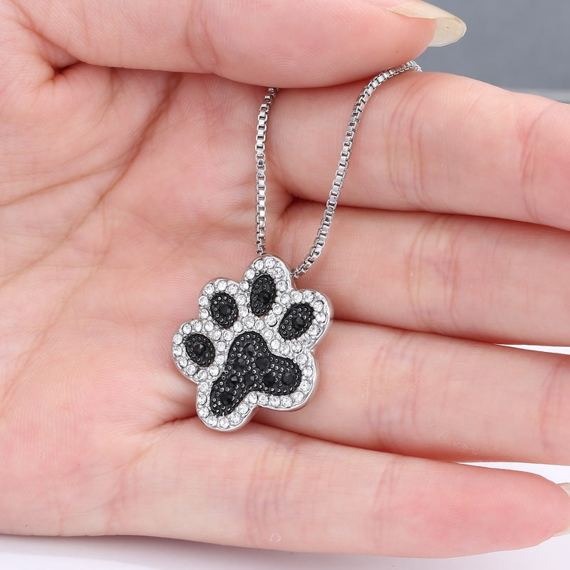 Dog Footprint Pendant Necklace