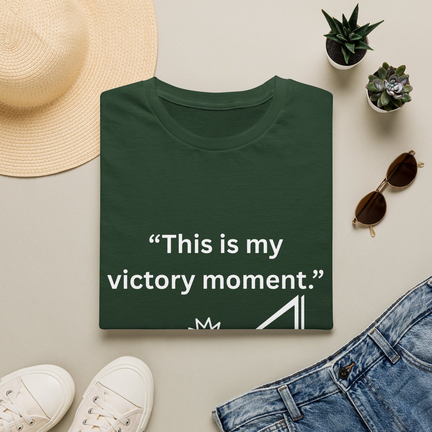 "This Is My Victory Moment" — Inspirational Unisex Tee (White Print)