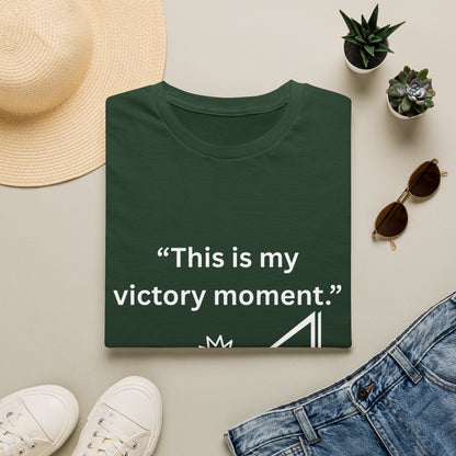 "This Is My Victory Moment" — Inspirational Unisex Tee (White Print)