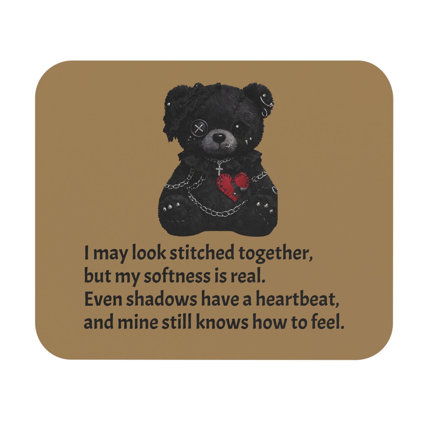 Stitched Softness — A Mouse Pad for Gentle Strength Tan